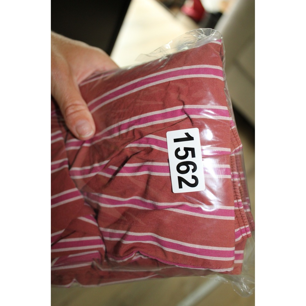 Old Navy Women's Small Wide Leg Striped Cotton Pants Terracotta Red Pink White - Picture 9 of 9